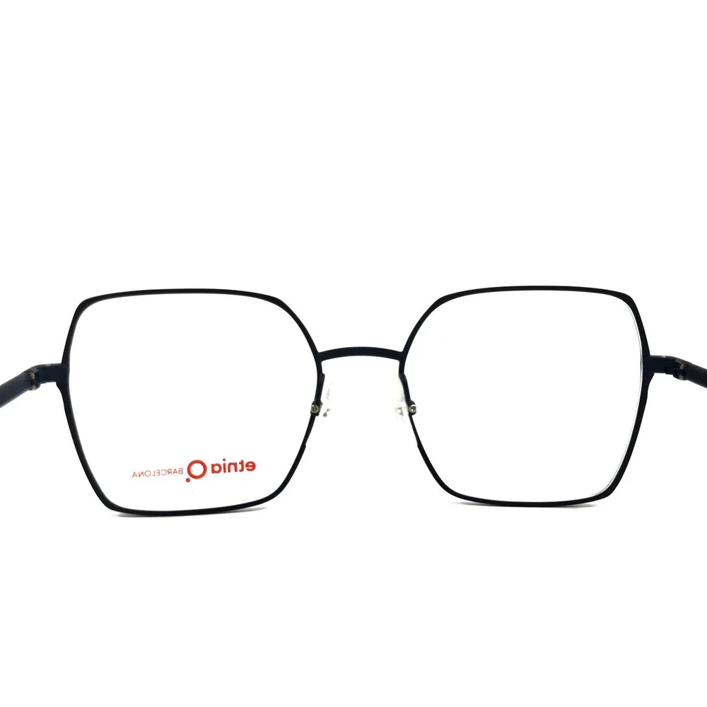 Etnia Barcelona Eyeglasses Frames AGORA DB Dark Blue Square Wire Rim 53-19-140